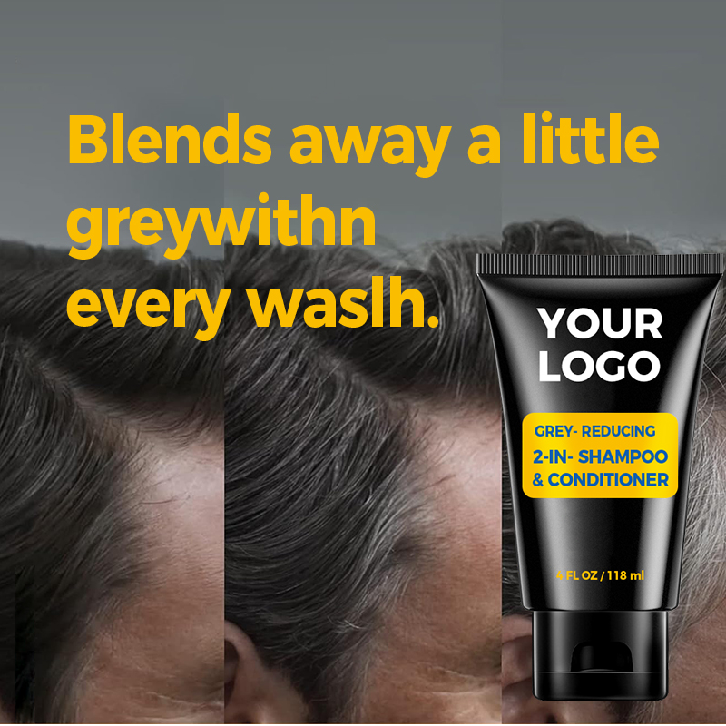 Wholesale 2 in 1 MenS Grey Reducing Shampoo and Hair Conditioner for Gradual Hair Color Hair Care(pic5)