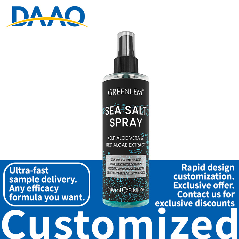 Private Label Mens Herbal Hair Spray Salt Water with Aloe Red Algae Heat Protection for Dry Wavy Hair Enriched Essential Oils(pic4)