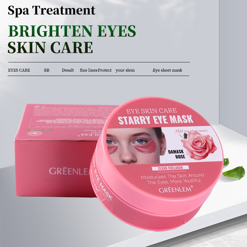 GreenLem Damask Rose Dark Circle Hydrogel Crystal Collagen Herbal Retinol Sheet Eye Mask Eye Patch(pic2)
