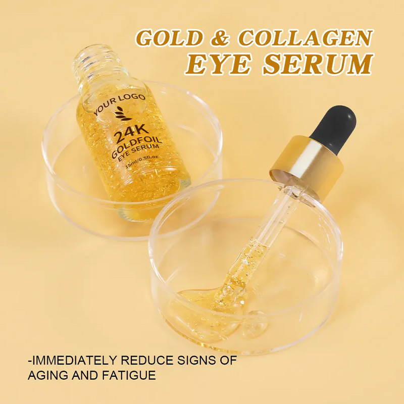 Collagen Eye Serum Skincare Anti Age Skin Products Remove Dark Circles High Quality Gold Foil Eye Serum Beauty Products(pic4)