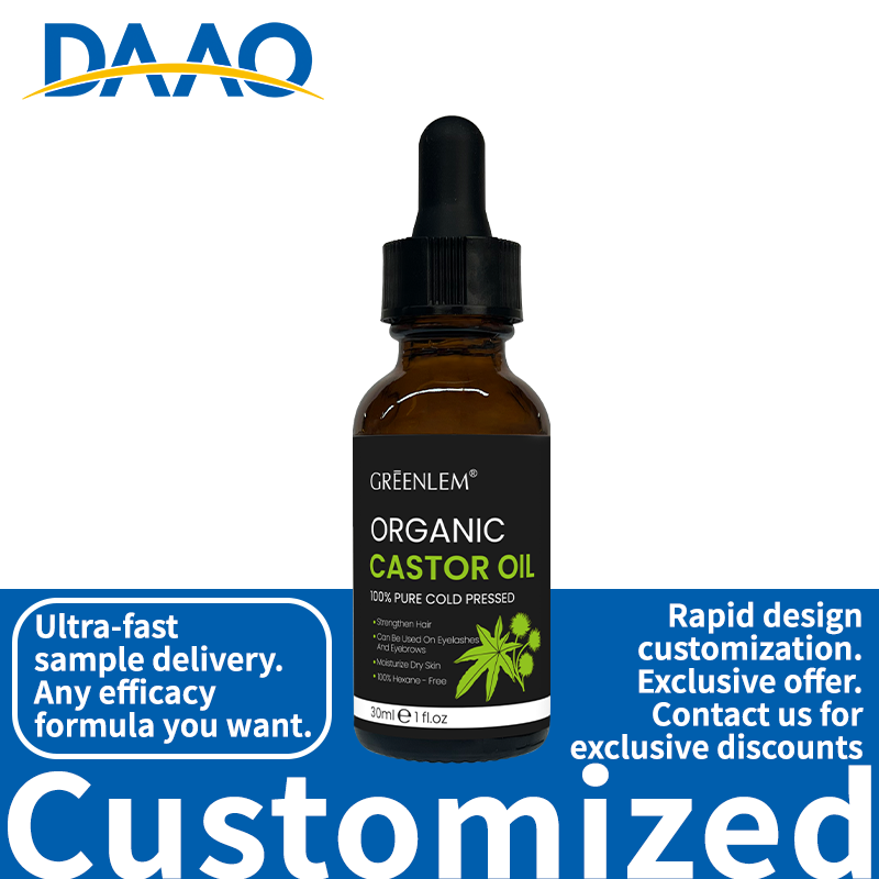 100% Pure Organic Cold Pressed Castor Oil Private Label 100% Natural Pure Essential Oil 30ml for Hair Skin Eyebrows Growth(pic4)