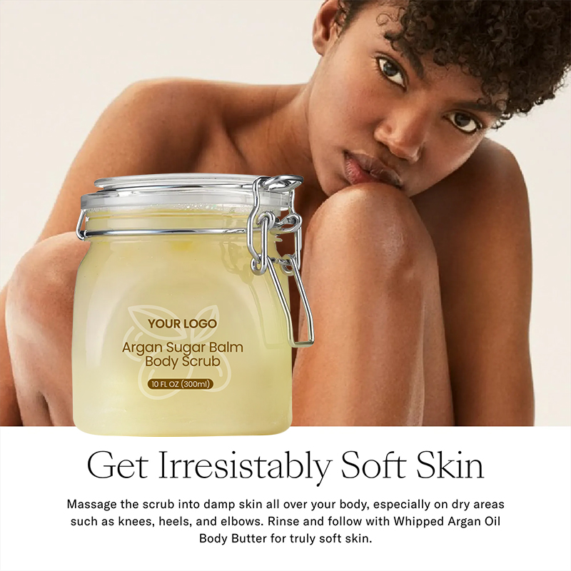Moisturizing and Exfoliating Body, Face, Hand, Foot Scrub, Butter Lotion, Natural Exfoliating Argan Sugar Body Scrub(pic2)
