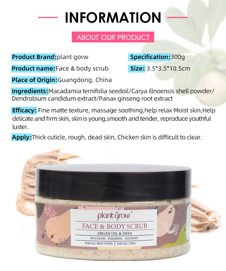 Plant Grow Face&Body Scurb for skin care women and men(pic10)