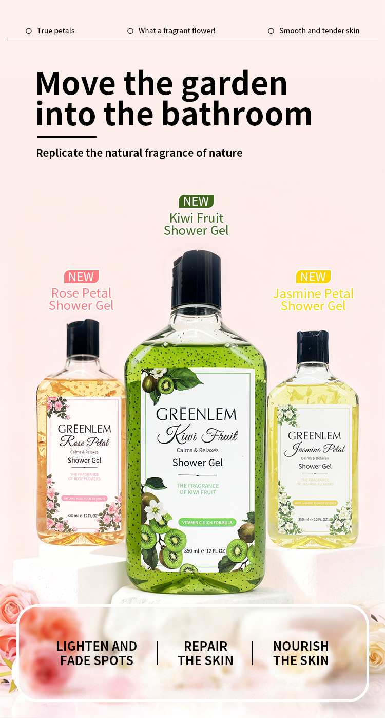 GREENLEM Private Label Skin Care Set for Adults Fragrance Whitening Moisturizing Body Wash Shower Gel 350ml(pic1)