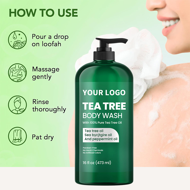 Tea Tree Body Wash With Peppermint and Sea Buckthorn Oil for Nail Conditions Body Odor and Itching(pic5) Tea Tree Body Wash With Peppermint and Sea Buckthorn Oil for Nail Conditions Body Odor and Itching(pic5)