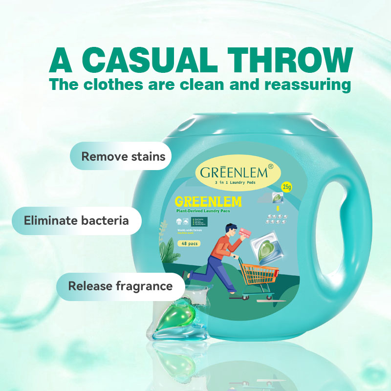 Best Quality Disposable 3-in-1 and 5-in-1 YellowLaundry Pods Softening Gel Detergent for ClothesLoW MOQ Acceptable(pic4)