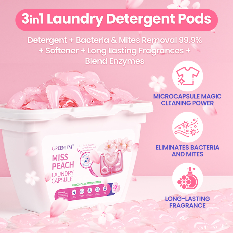 3-in-1 Peach Laundry Pods | Bulk Wholesale | Eco-Friendly Detergent Capsules(pic4)