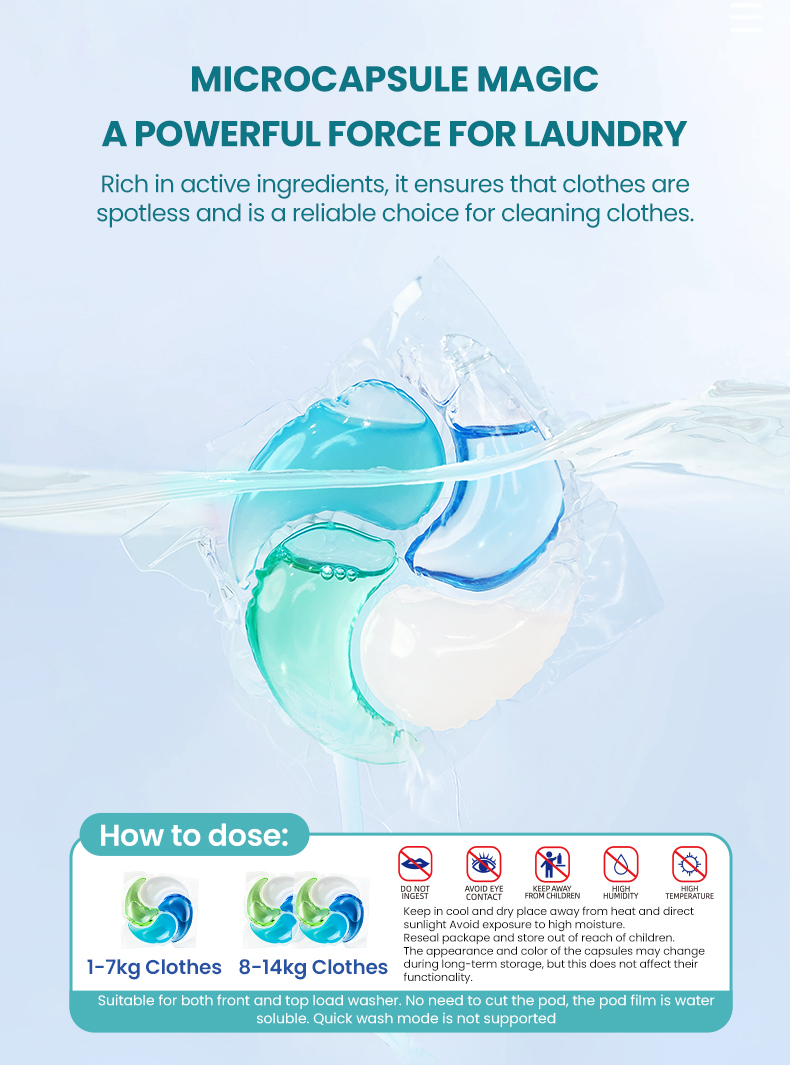 Wholesale 4-in-1 Eco-Friendly Laundry CapsulesDisposable Washing Pods with Long-LastingPerfume and Apparel Scent Boosters(pic5)