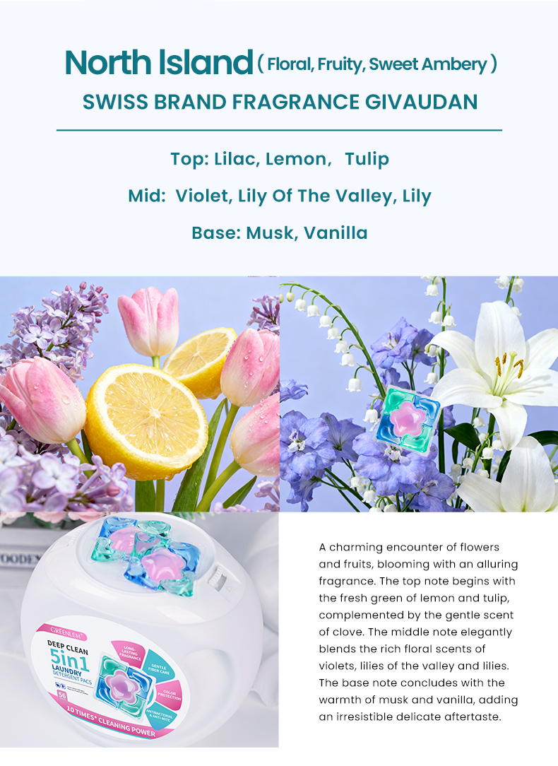 High Quality 5-in-1 Satin Removal DisposableDetergent Capsules Biodegradable Laundry Pods folApparel OEM Private Label Solid(pic4)