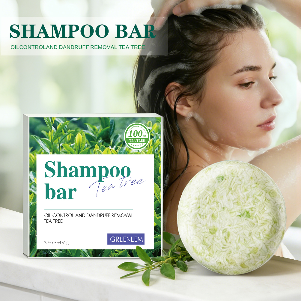 2026 New GreenLem Natural Tea Tree Oil Handmade Bar Soap Herbal for Anti-Hair Loss(pic1)
