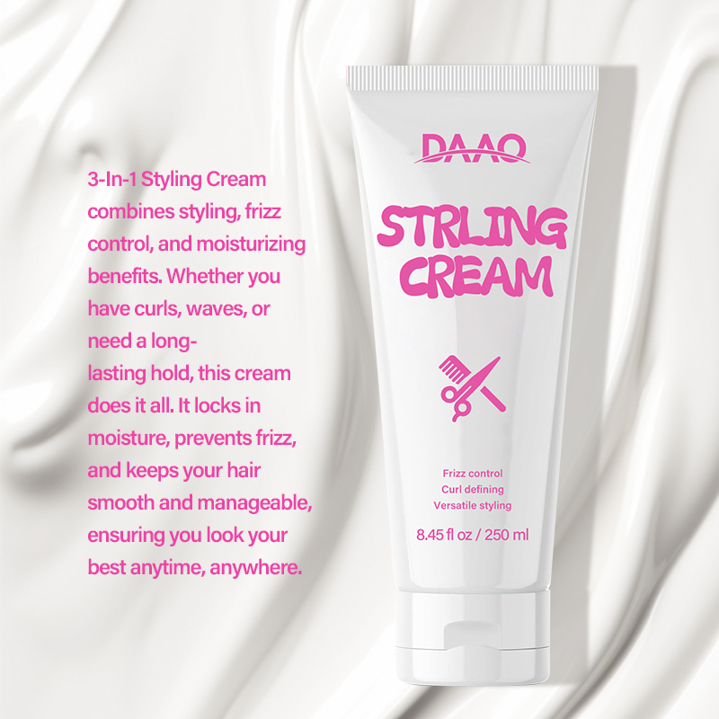 Wholesale 3 in 1 Herbal Styling Cream for Curly Wavy Hair Smooth Curl Defining and Frizz Control Moisturizing Benefits(pic3)