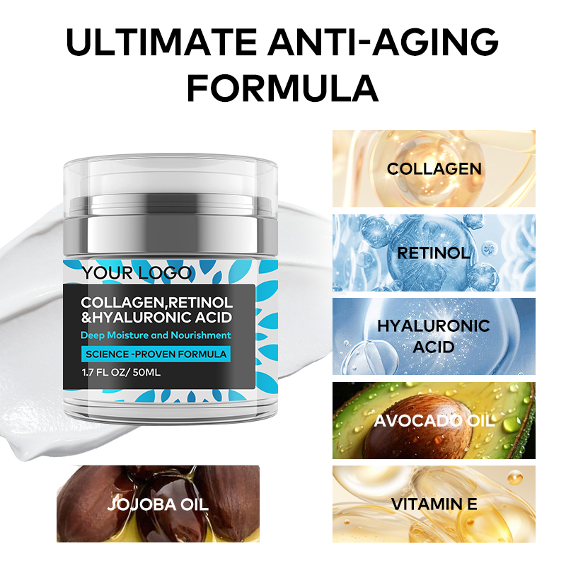 Customized Korean Beauty Retinol Hyaluronic Acid Collagen Firming Skin Cream to Prevent Fine Lines for Glowing Skin(pic6) Customized Korean Beauty Retinol Hyaluronic Acid Collagen Firming Skin Cream to Prevent Fine Lines for Glowing Skin(pic6)