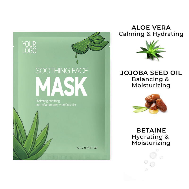 GreenLem OEM Manufacturers Multi-Effect Organic Herbal Whitening Vitamin C Facial Mask Sheet Deep Hydration Moisturizing(pic2)