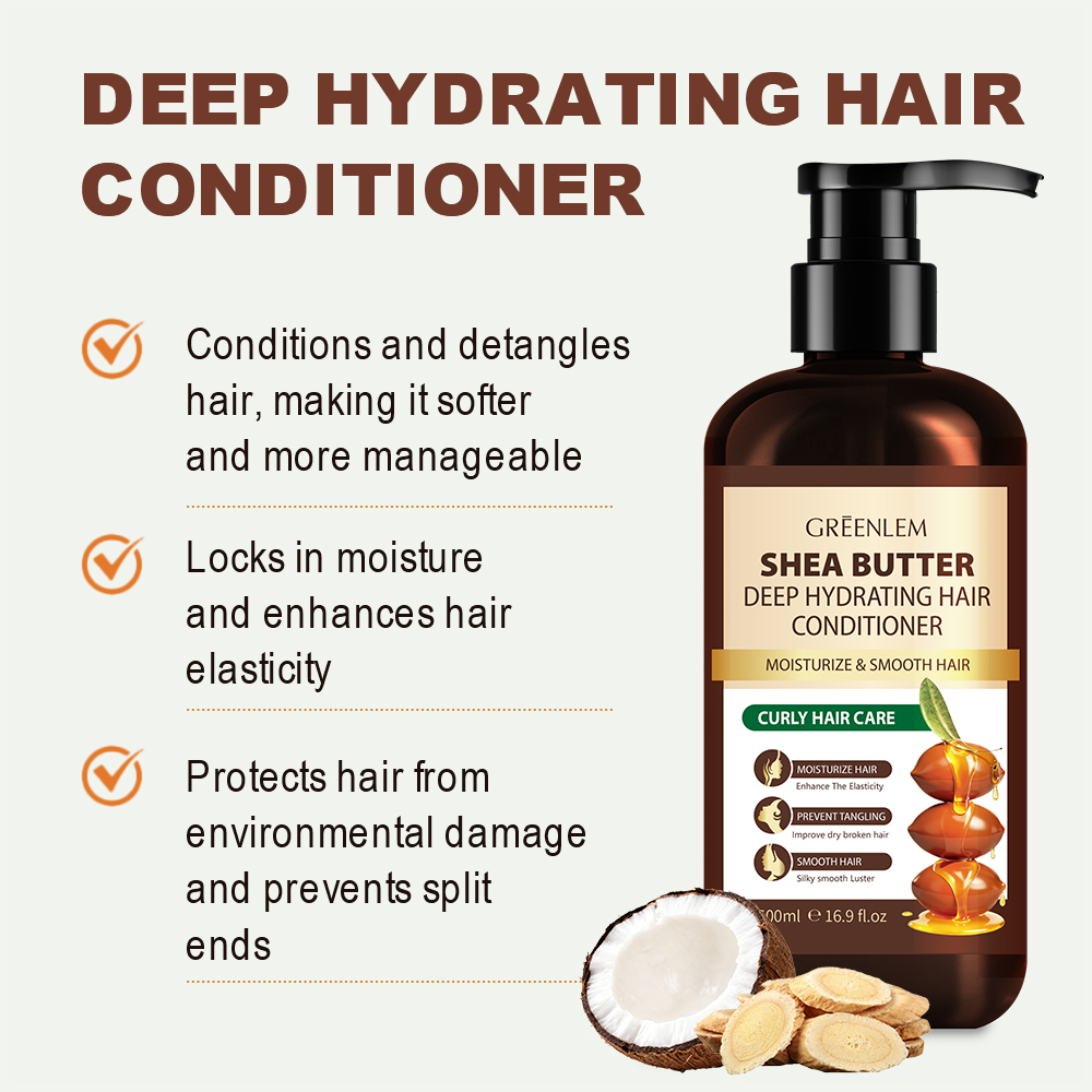 GreenLem Shea Butter Cream Herbal Hair Growth & Guatemala Thick Strong Natural Dry Hair Conditioner Curly Hair(pic4)