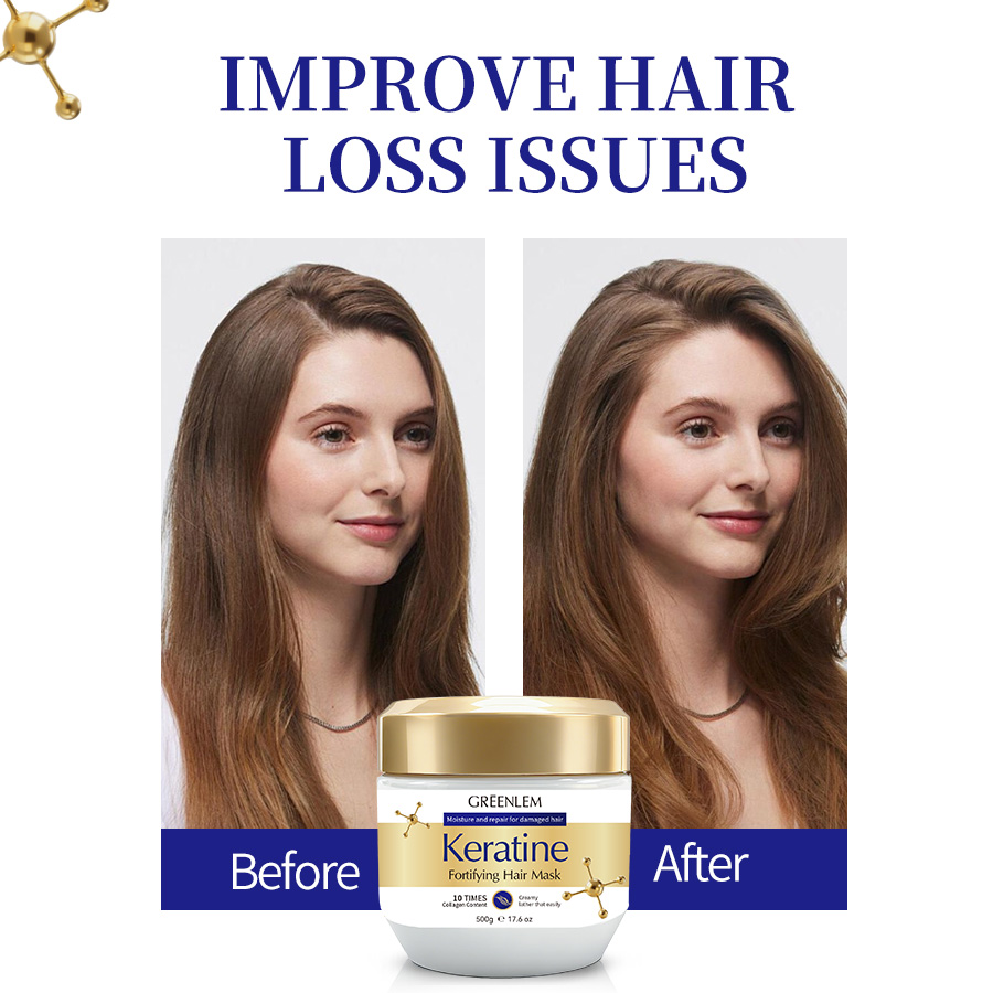 Private Label OEM 500g Natural Ingredients Hair Repairing Scalp Care Keratin Cream 2-IN-1 Formula(pic2)