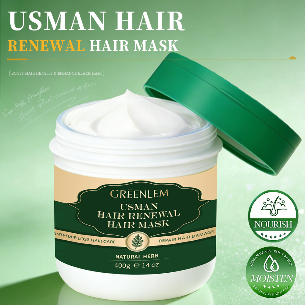 2026 New GreenLem Usman Grass Herbal Hair Mask Organic Repair Smoothing Concentrated Formula Nourishing Moisturizing for Dry(pic1)