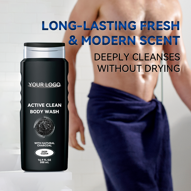 GreenLem Classic Mens Liquid Body Wash Soft Foam Clean Fragrance 500ml Natural Charcoal(pic7)