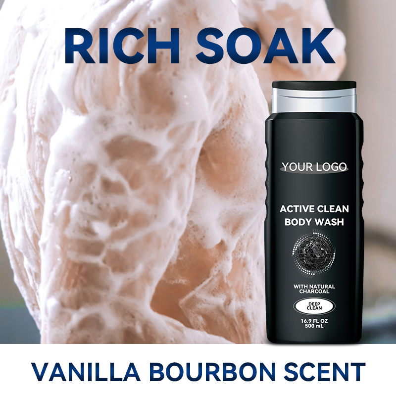 GreenLem Classic Mens Liquid Body Wash Soft Foam Clean Fragrance 500ml Natural Charcoal(pic8)