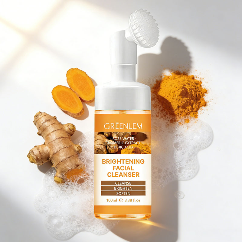 GreenLem 2026 New Arrival Turmeric Facial Cleanser Foam Cleansing Brush Deep Cleansing Moisturizing Oil Control(pic5)