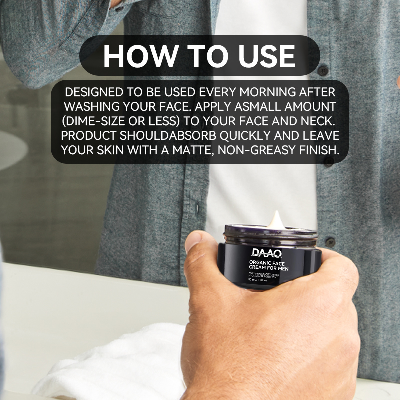 MenS Organic Face Cream Moisturizer With Sqaulane for Dry, Sensitive & Normal Skin Facial Skincare(pic5)