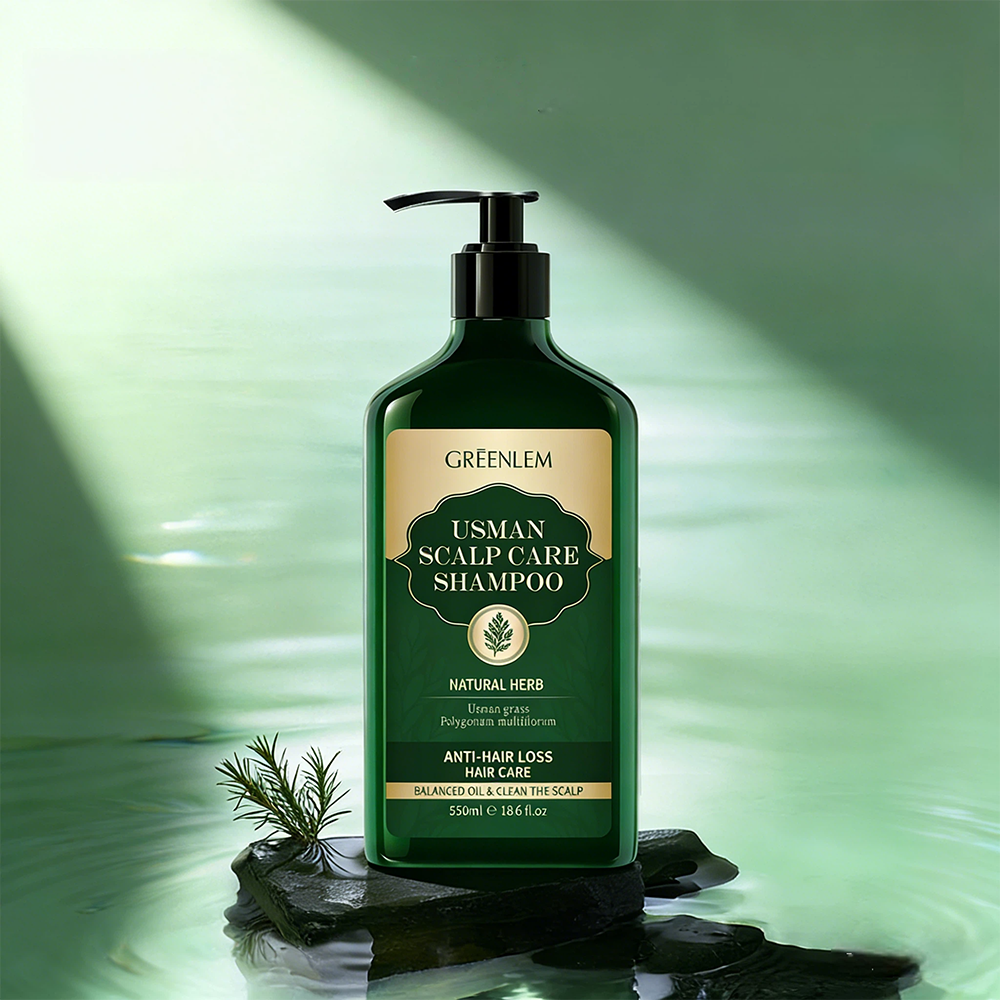 GreenLem Nourishing Herbal Hair Growth Shampoo Anti-Frizz for Usman Grass Strengthening Repair Damaged Hair Concentrated(pic2)