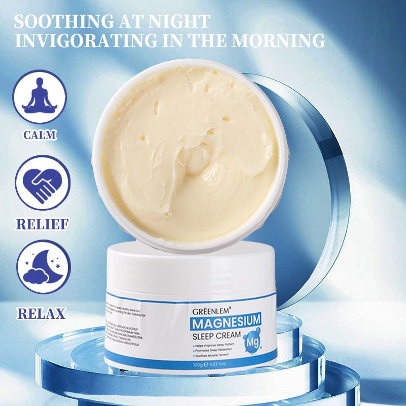 Organic Good Night Sleep Cream Pure Zechstein Magnesium Supports Sleep Heart Bone Muscle Health Lavender Oil for Body(pic1)