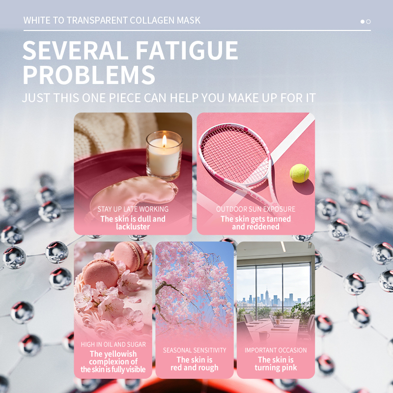 High Quality New White to Transparent Collagen Face Mask Face Tightening Anti-Aging Hyaluronic Acid Ingredients All Skin(pic2)