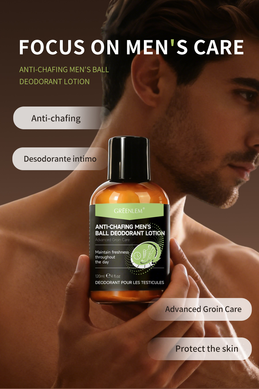 Greenlem Anti-Chafing MENS BALL Deodorant Lotion(pic4)