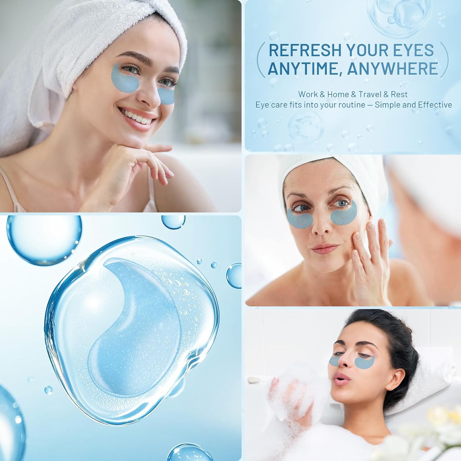 OEM/ODM/OBM Hyaluronic Acid Blue Copper Peptide Eye Mask Patch Anti-Wrinkle Repair Moisturizer Nourishing Smoothing All Skin(pic4)