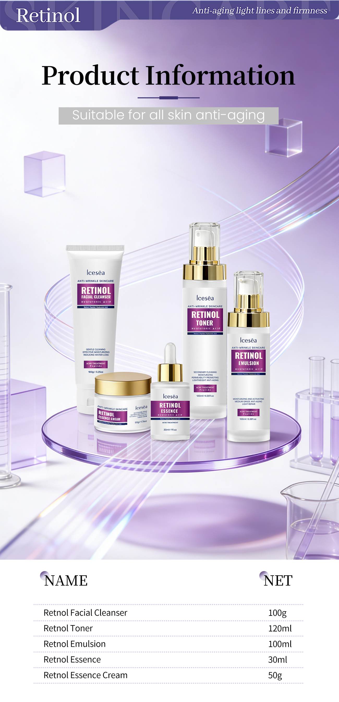 Customizable Set or Individual Items: Retinol & Peptide Kit Targeted Collagen Replenishment to Help Delay Signs of Aging(pic7)