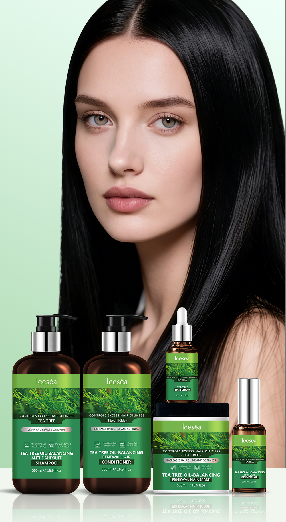 Lcesea Tea Tree Oil Control Series: Repair Damaged Hair, Remove Dandruff, and Control Oil(pic1)
