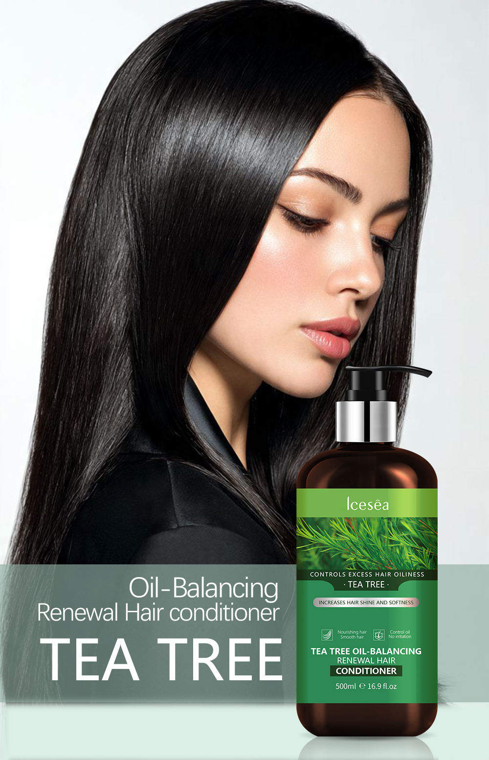 Lcesea Tea Tree Oil Control Hair Conditioner, Dandruff Removing, Volume Enhancing, Repairing Damaged Hair(pic1)