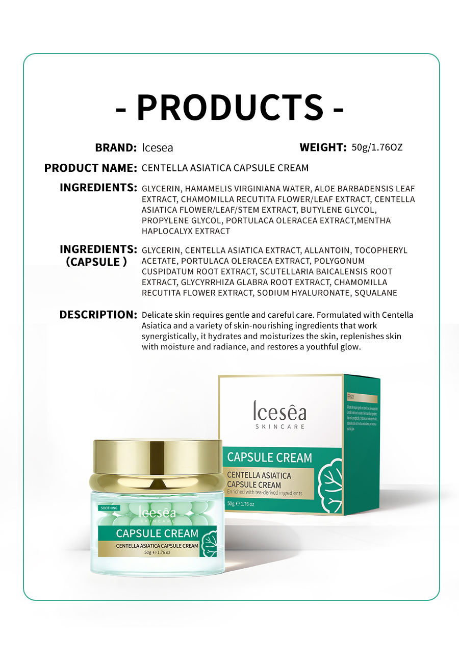 OEM Matcha Capsule Cream Face Moisturizer Age Defying Antioxidant for All Skin Types Hydrating Firming Brightening(pic5)