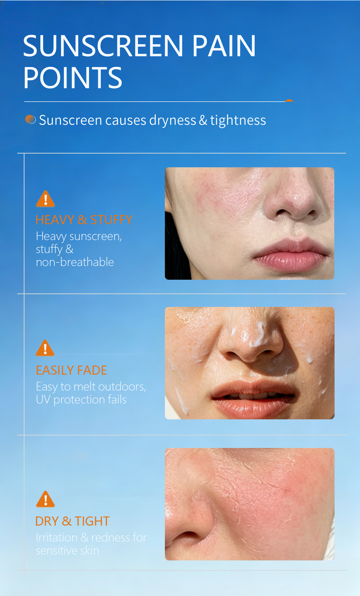 OEM Moisturizing Sunscreen SPF50 Face Cream Broad Spectrum UV Protection Gentiana Extract Soothing for All Skin(pic2)