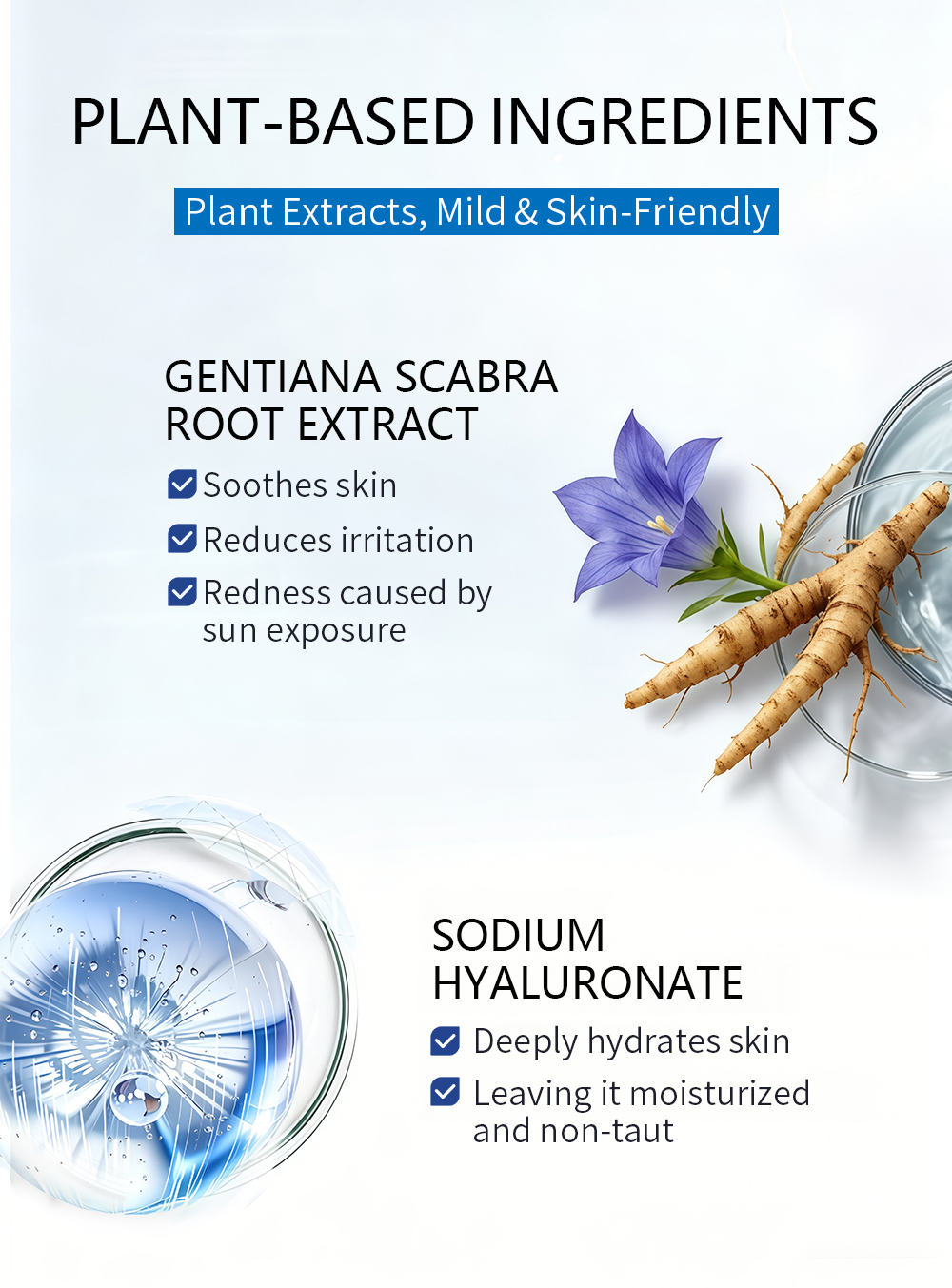 OEM SPF 30 PA+++ Sunscreen for Dark Skin No White Cast Anti Dark Spot Hyperpigmentation Gentiana Hyaluronic Acid(pic4)