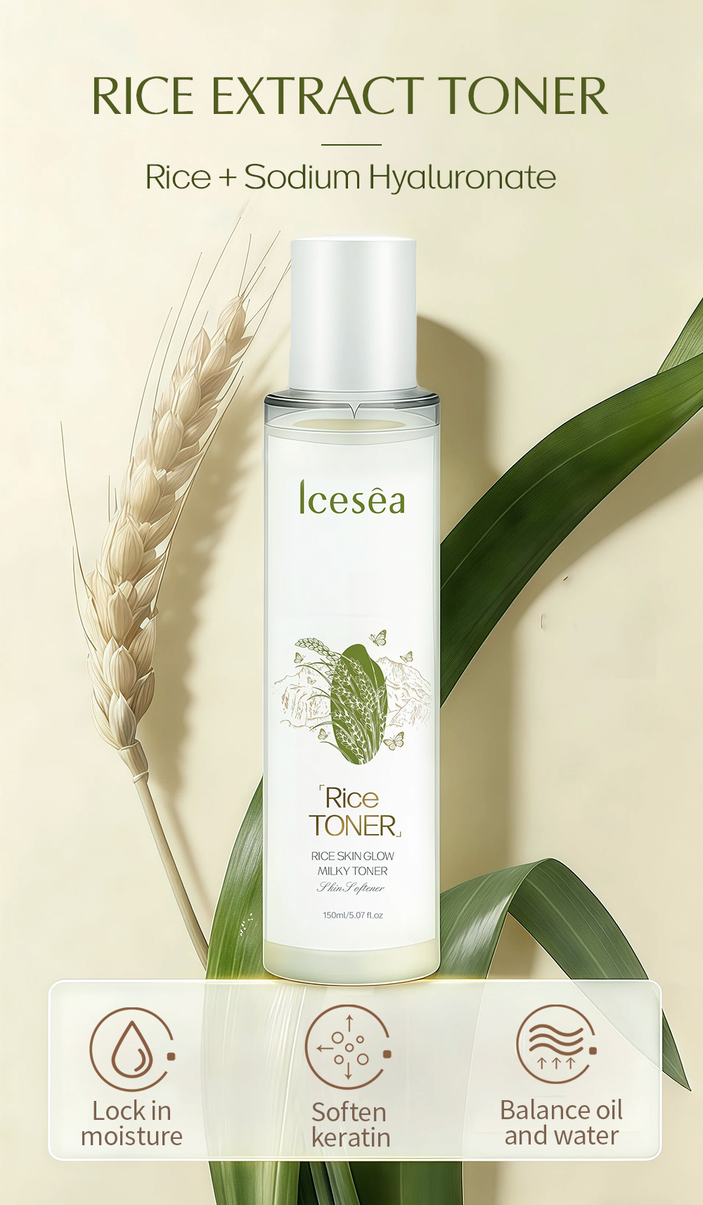 OEM Private Label Rice Toner Skin Glow Milky Toner Hydrating Brightening Face Toner for All Skin(pic1)