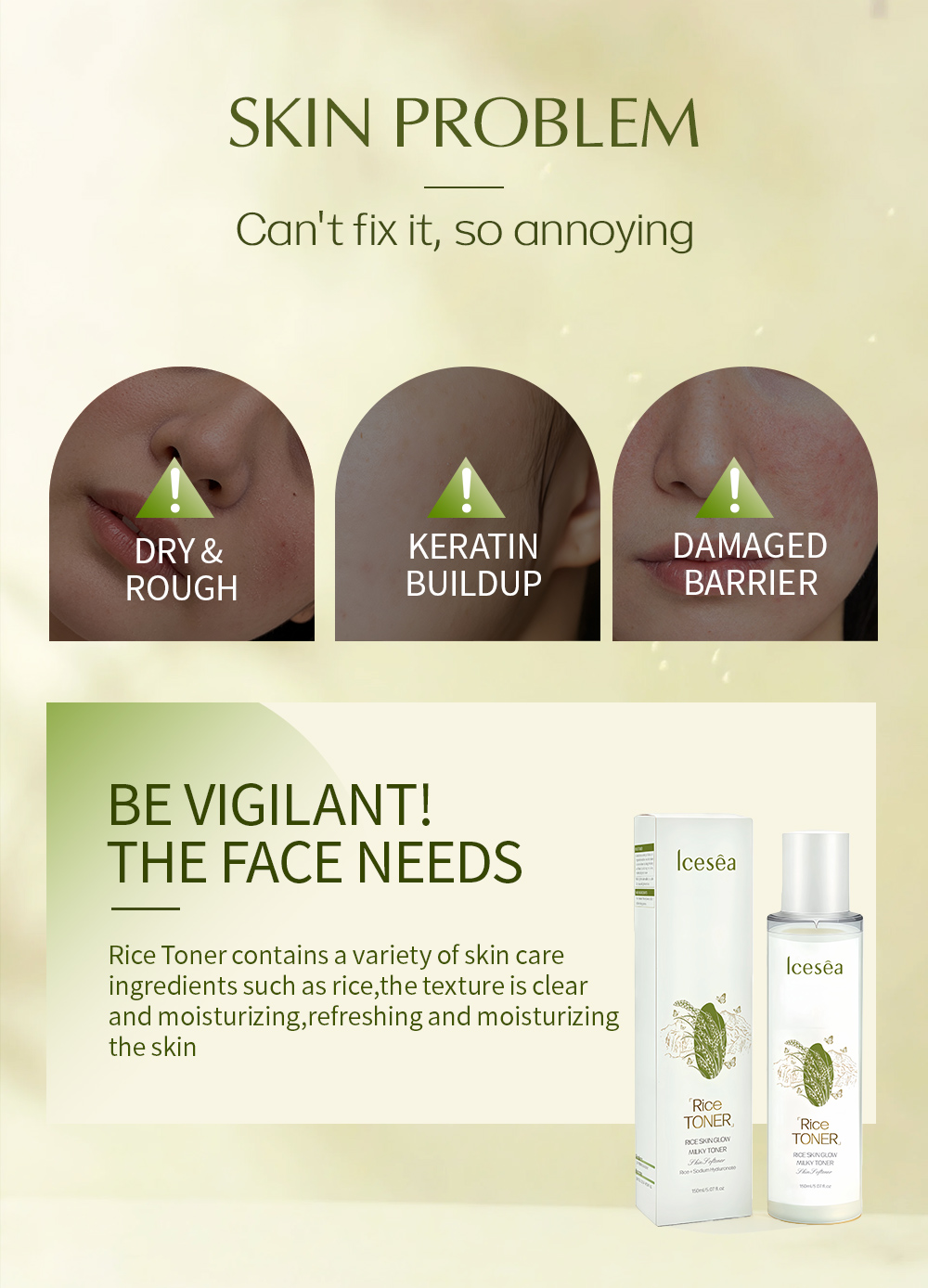 OEM Private Label Rice Toner Skin Glow Milky Toner Hydrating Brightening Face Toner for All Skin(pic2)