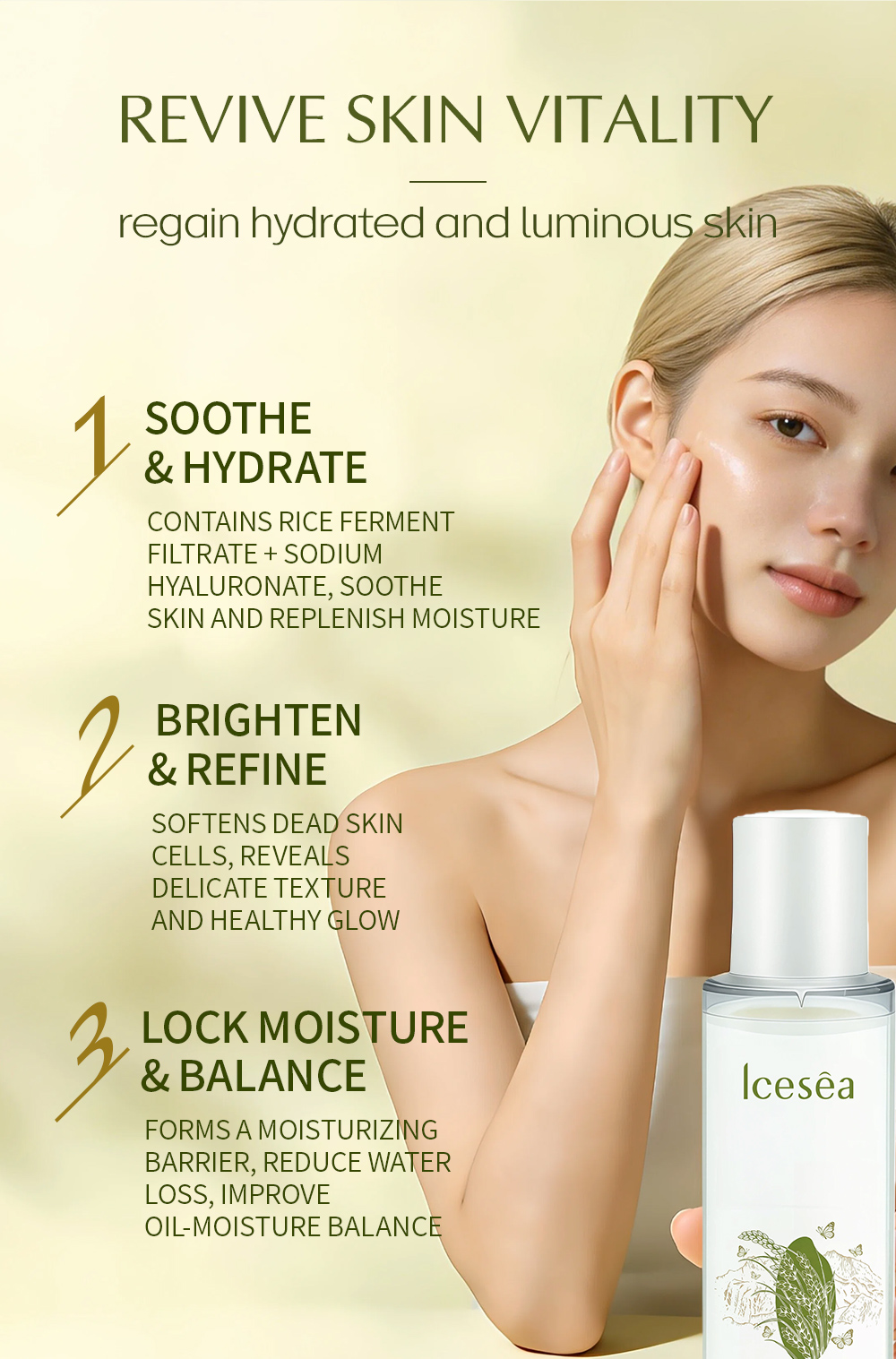 OEM Private Label Rice Toner Skin Glow Milky Toner Hydrating Brightening Face Toner for All Skin(pic3)