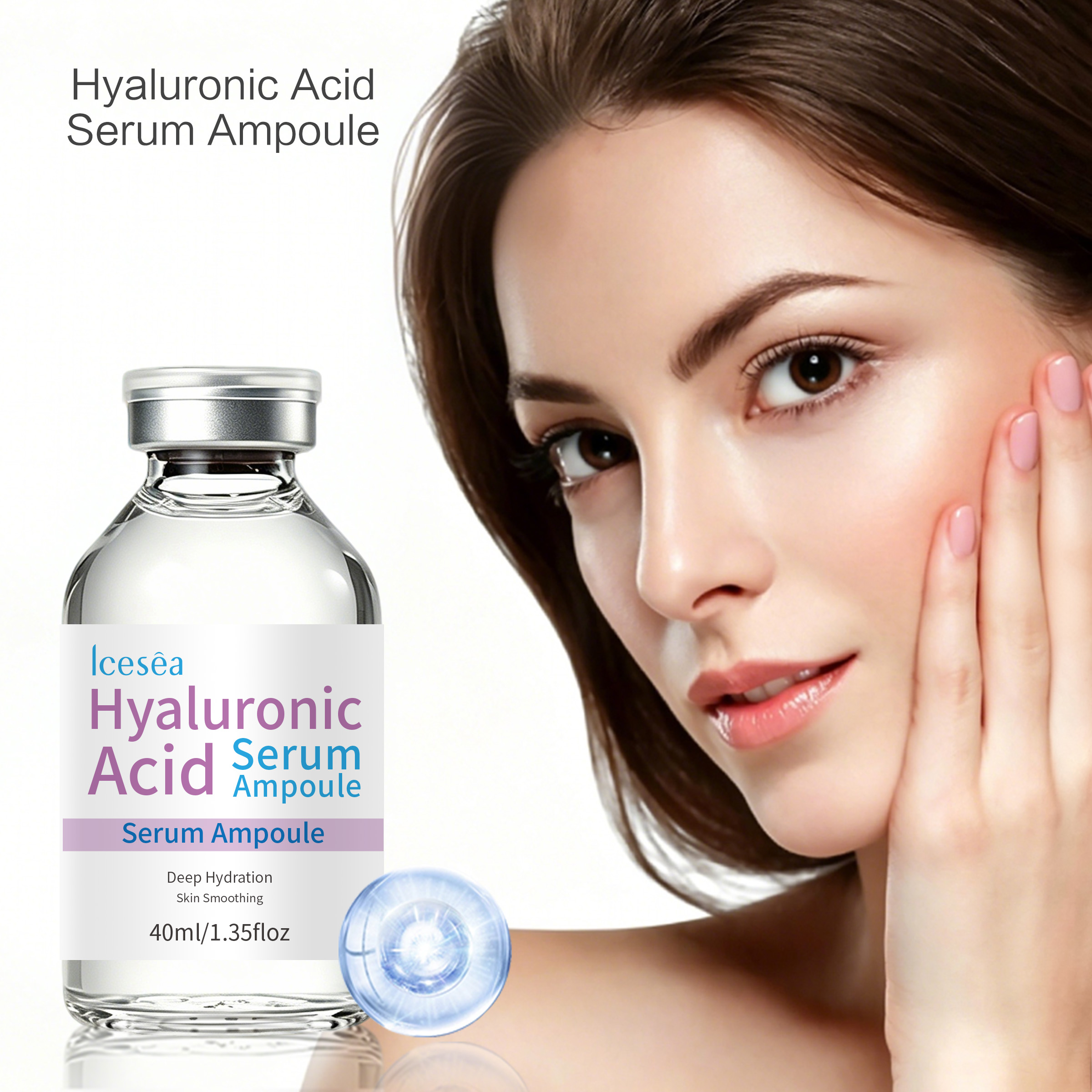 OEM Private Label Hyaluronic Acid Serum Ampoule - Deep Hydration Barrier Repair Moisturizing Skin Care Essence(pic1)