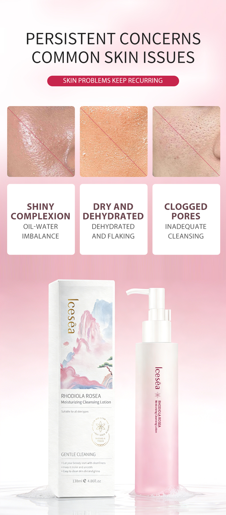 Icesea Rhodiola Rosea Moisturizing Cleansing Honey - Gentle and Non-irritating for Facial Cleansing.(pic2)