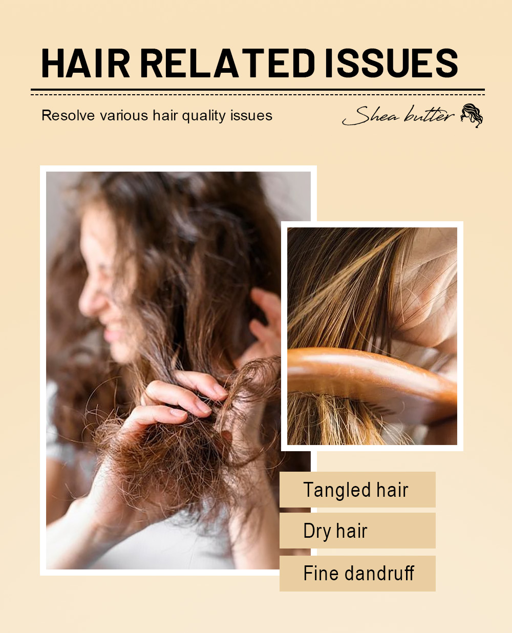 Private Label OEM Shea Butter Hair Mask Deep Hydrating Moisturizing & Smoothing Hair Care Treatment(pic2)