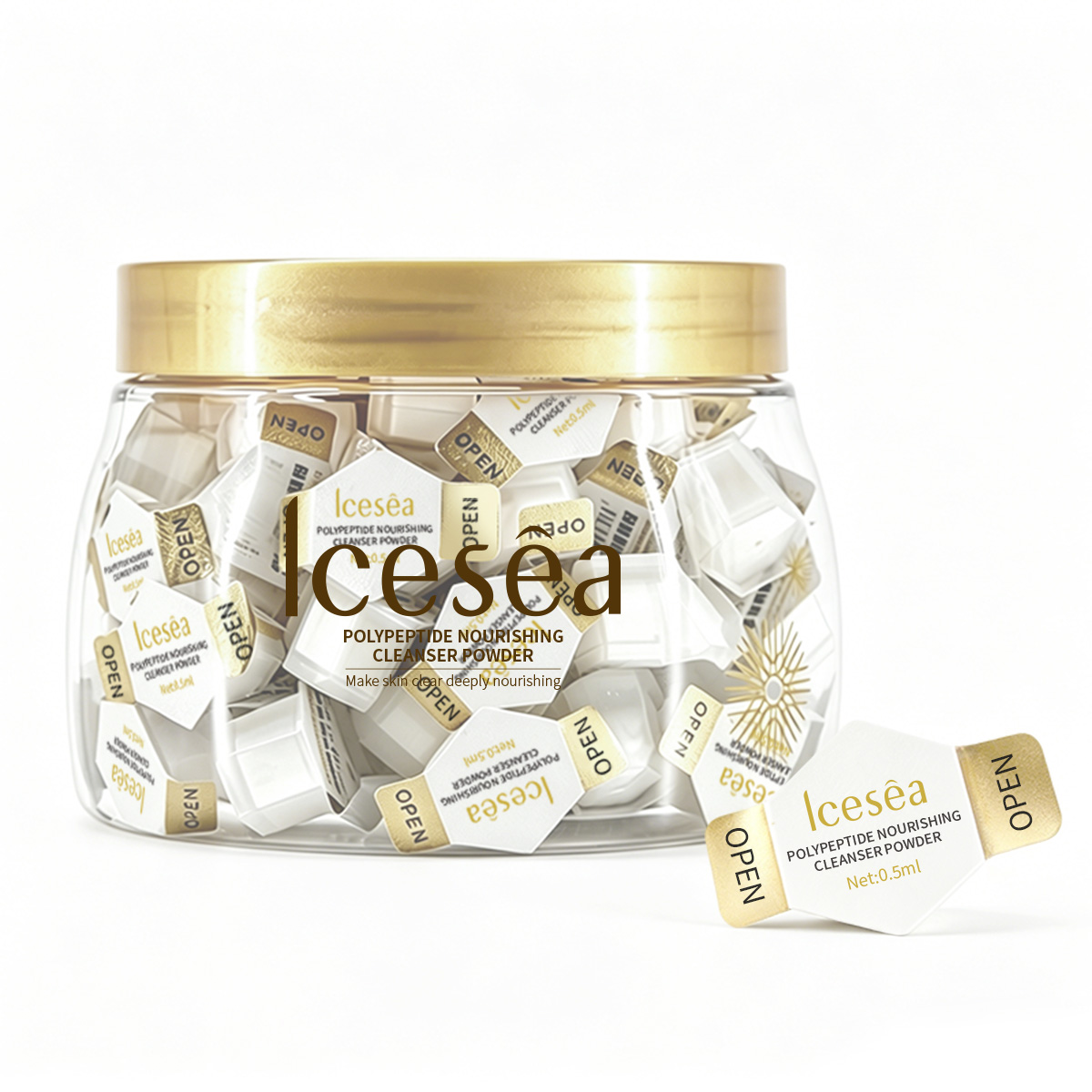 OEM/ODM Polypeptide Nourishing Cleanser Powder 0.5ml Deep Cleansing Gentle Face Wash Private Label(pic6)